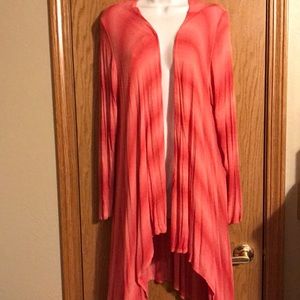 Women With Control size XL long pink cardigan